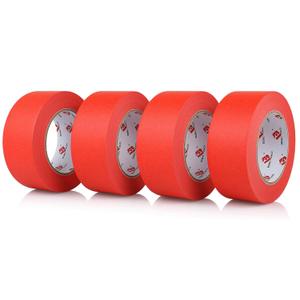 BOMEI PACK Red Painters Tape 2 inch Wide, Medium Adhesive Red Masking Tape Bulk Multi Pack, Residue-Free Wall Trim Tape, 2 inch x 55 Yards x 4 Rolls (220 Total Yards)
