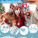 48pcs Winter Party Favor Snowflake Winter Wonderland Party Decorations Snowman Bear Penguin Paper Eyeglasses Bead Necklaces Supplies Photo Booth Props for Holiday Shower Birthday