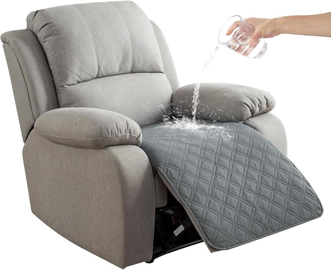 Genina Waterproof Recliner Chair Covers, Recliner Cover for Dog Pets Friendly, Washable Antislip Reclining Chair Cover Furniture Protector, Sofa Slipcover for Living Room(23.6inch/Dark Grey)