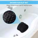 BESKAR Larger Shower Foot Scrubber Mat with Non-Slip Suction Cups- Cleans, Smooths, Exfoliates & Massages your Feet Without Bending, Improve Foot Circulation & Soothes Tired Feet, Black