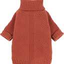 Fitwarm Thermal Knitted Dog Sweater Doggy Winter Coat Pet Clothes Doggie Turtleneck Jacket Puppy Outfits Cat Sweatsuit Red Medium