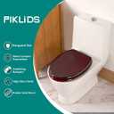 Toilet Seat, Solid Wood, Rubber Wood, High Gloss Finish, Mahogany Red, PIKLiDS (Elongated)