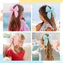 TOKUFAGU 7PCS Hair Bows for Girls, Tulle Stars Hairs Barrettes Colorful Alligator Clips Wedding Hair Accessories for Girls Infants Toddler Teens Women Party
