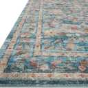 Loloi Rifle Paper Co. Courtyard Collection COU-03 Blue/Multi 2'-3" x 3'-9" Accent Rug feat. CloudPile