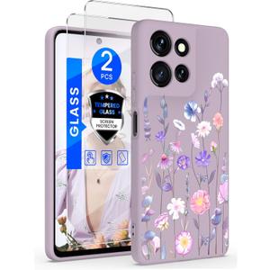 for Motorola Moto G 5G 2025 Case, Girls Women Florals Liquid Silicone Phone Case, Shockproof Anti-Scratch Soft Protection Case with 2X Screen Protectors for Moto G 5G 2025 (Colorful) for Motorola Moto G 5G 2025 Case, Girls Women Florals Liquid Silicone Phone Case, Shockproof Anti-Scratch Soft Protection Case with 2X Screen Protectors for Moto G 5G 2025 (Colorful)