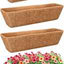Riare 4 Pack 30 Inch Rectangle Coconut Liners for Planters, Natural Coconut Fiber Planter Liners, Window Box Liner Trough Coco Liner for Outdoor Flower, Garden Wall, Deck & Fence Planter Boxes