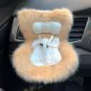 Doll Car Seat for 3–8 inch Figures, Compatible with Labubu and Other Plushes, Blind Box Dolls & Vinyl Collectibles, Includes Air Vent Clip & Desktop Stand, Cute Car Ornament for Collectors