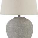 Signature Design by Ashley Dreward Casual 25 Inch Paper Table Lamp, Smoky Brown Finish
