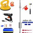 Professional Paintless Dent Repair Kit: 100W Heavy Duty Glue Gun & Slide Hammer T-Bar, 4-in-1 System with Glue Tabs & Suction Cups for Car Hail Damage and Door Ding Repair, DIY Auto Body Tool Set