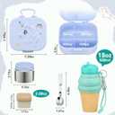 Aimsnk Kids Lunch Box Set -12oz Insulated Food Jar, Thermal Bag,Leakproof Lunch Food Containers Cutlery (BPA Free)-Gift for Girls/Boys Age 3-10(Blue)