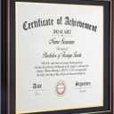 DOAI ART Diploma Frame 14 x 17 with Mat Solid Wood Display Document/Certificate 16x20 without Mat and Picture 17x14 with Black Over Gold Mat | Wall Hangers,New Zealand Cypress,HD Glass,Mahogany