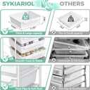SYKIARIOL Rolling Cart with 5 Drawers,Art Craft Cart,Storage Utility Cart with Wheels,Makeup Organizer with Wooden Tabletop,White
