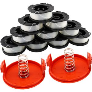 AF-100 Replacement Spool for AF-100-3ZP AF-100-BKP,30-Foot,0.065-Inch,(AF-1003ZP) fits GH900 GH600 GH610 String Trimmer 30ft 0.065" Trimmer Line Replacement Spool Refills (10 Spools+ 2 Caps+2 Springs)