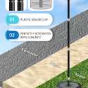 Outdoor Tetherball Game Set for Whole Family - Rust-Resistant Aluminum Poles, 11Ft Adjustable Height, Diameter 1.2Inch Stable Design with Complete Accessories & DIY Concrete Base