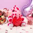 Kasyat Valentine Gift 12' Big Dinosaur Stuffed with Heart Cute Plush Animal Valentine Soft Dinosaur Romantic Gift Adorable Home Decoration for Birthday Anniversary Girlfriend Boyfriend Women Lover