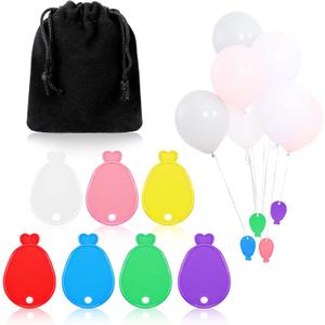Aoriher Colorful Plastic Balloon Weights Balloon Shaped Weights for Party Celebration Decoration Supplies, White Purple Red Green Yellow Blue Pink (36 Pcs)