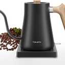 Fabuletta Gooseneck Electric Water Kettle, 3 Minutes Quick Heating, 1200W Pour Over Kettle for Coffee & Tea, Precise Water Flow Control Hot Water Boiler, 100% Stainless Steel Water Boiler (FKT006 Black)