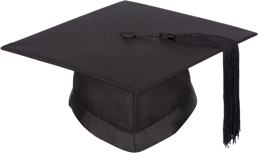 University Academic mortarboard (Bachelor) - Graduation Cap (Small - Circumference 50cm - 54cm) Black