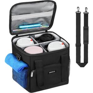 Reusable Drink Carrier with Handle  Durable Insulated, Collapsible & No-Spill 4-Cup Beverage Tote with Reinforced Bottom, Adjustable Dividers & Shoulder Strap for Travel, Car and Delivery