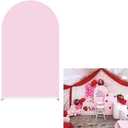 Pastel Pink Color Arch Backdrop Stand Covers Girls Strawberry Birthday Party Decorations Arches Background Fabric Cover Fruits Festa Wedding Parties Baby Shower Decors 4X7FT,  Pink 