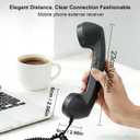 Retro Phone Handset for Type-C Devices, Vintage Style Cell Phone Receiver with Volume Control & Mic, Noise Reduction Wired Landline Handle Receiver for Mobile Video Conferences,Calls,Meetings (Pink)
