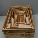 6 Pcs Decorative Wood Crates for Display, 6 Size Large Farmhouse Wooden Basket for Storage Container and Decorations, Rustic Nesting Crates Decor Boxes with Handle