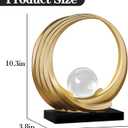 Dosker Golden Shelf Decor Statues,Coffee Table Modern Abstract Stripe Home Decor Sculpture,Desk Decor for Living Room,Office(Golden)