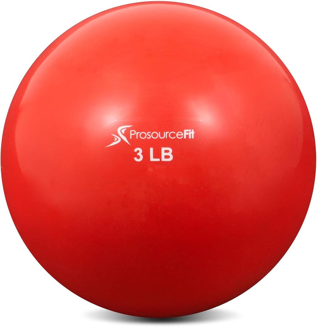 ProsourceFit Weighted Toning Exercise Balls for Pilates, Yoga, Strength Training and Physical Therapy, 2 lb to 8 lb, Color Coded