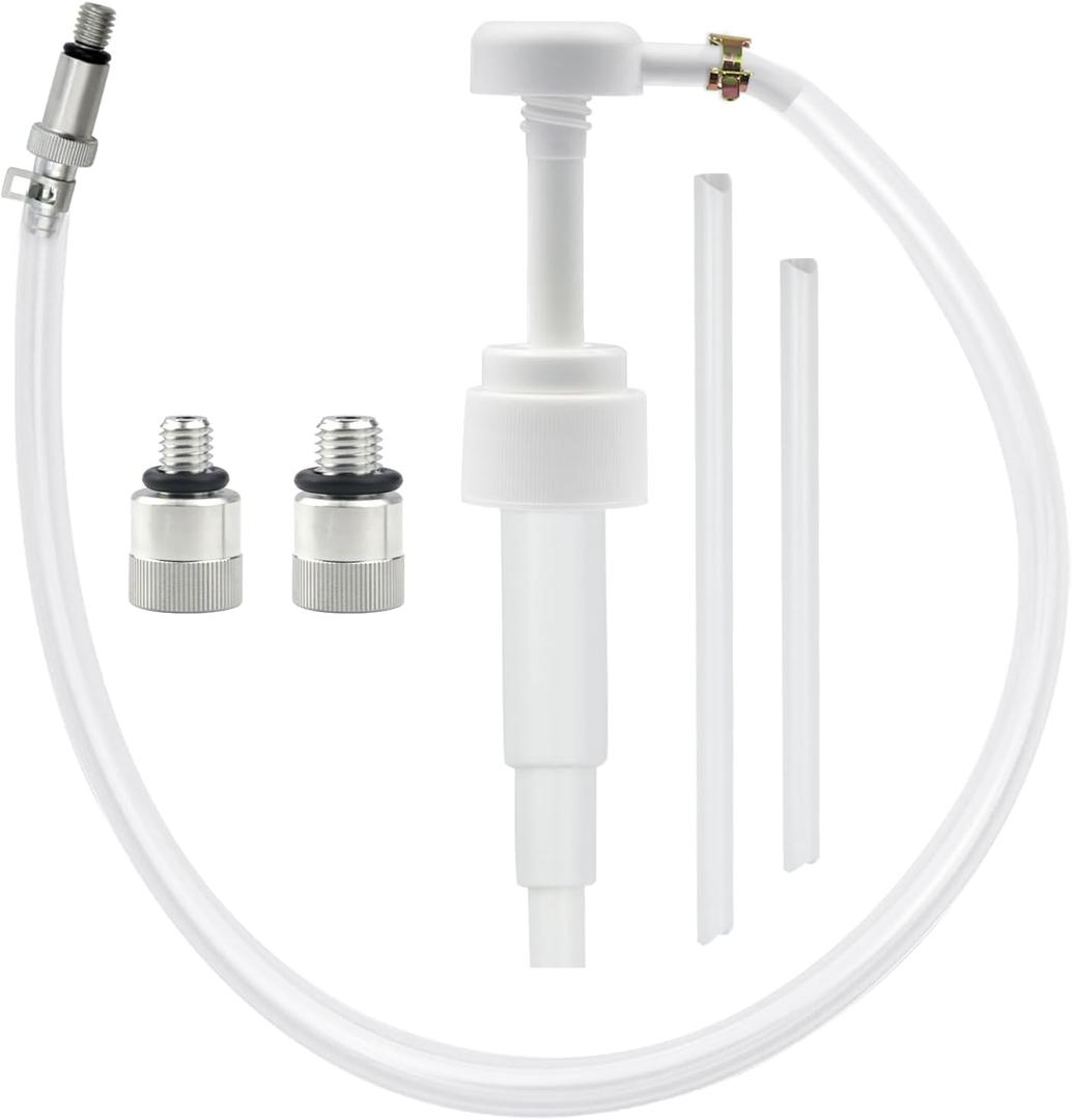 Bolaxin Lower Unit Gear Oil Pump for Standard Quart Bottles, 3/8 inch Metal Swivel, 8mm and 10mm Adapters, for Most Marine Boat Outboard Motors (NOT for Volvo Penta)