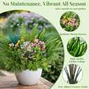 Alupssuc 24 Pcs Artificial Plants Flowers for Outdoors UV Resistant Decor