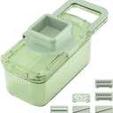 Shredders with Clear Container, Multifunctional Manual Food Grater, Detachable Kitchen Slicing Tool A