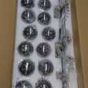 CROSSIO 16 Lights Mid Century Modern Chandelier Black Linear Chandelier Light Fixtures Glass Globe Sputnik Pendant Light for Dining Room Kitchen Island (Smoke Gray Lampshade)