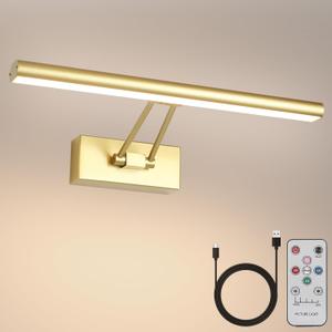 Picture Light,13.5" Art Light, Picture Light Battery Operated,3CCT Picture Frame Light,Wireless Picture Lights for Painting,Wall Display, Photo,Library Gold-Painted