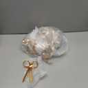 12 Pcs Khaki Metal Christmas Bow Ornaments for Christmas Tree Garland Wreath Bulk Bow with Clip Ornament Vintage Indoor Outdoor Home Xmas Party Decorations, 4 x 5 Inches