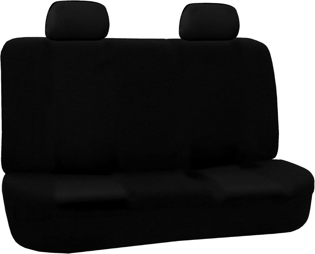 FH Group Car Seat Cover for Back Seat Cloth - Universal Fit Rear Seat Covers for Cars with Solid Bench,Car Seat Protector for Dogs and Kids,Car Interior Accessories for SUV,Sedan and Van Black