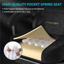 GTPLAYER Gaming Chair Fabric with Pocket Spring Cushion, Big and Tall Gamings Chairs 350LBS High Back Computer Chair with Footrest for Adults Lumbar Support Swivel Game Chair for Office Light Black, Large