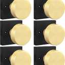 Goldenwarm Black and Gold Dummy Door Knob, Non-Turning Single Side Pull Door Knob Matte Black and Gold, Heavy Duty Door Knobs for Closet Pantry(Square, Zinc Alloy, 6 Single Door Knob)