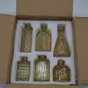 SUPMIND 12pcs Glass Bud Vase Set, Small Gold Amber Flower Vases for Centerpieces in Bulk, Mini Vintage Vase for Wedding, Home,Table Decoration