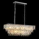 Chrome Modern Crystal Chandelier, 32" Silver Dinging Light Fixture, 31.5"