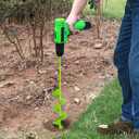 3"x24" Green Extra Long Auger Drill Bit One-Piece Solid Steel Construction for Deep Tree Planting & Tall Fence Posts Heavy Duty Garden Earth Drill