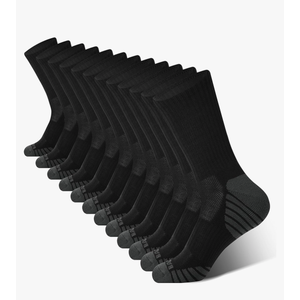 BAMBOO COOL Men's Crew Socks Athletic Running Sports Socks, Cushioned Moisture Wicking, Breathable Arch Support 6 Pack