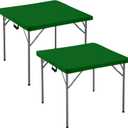 Enjoyidea Fitted Square Tablecloth 36x36 Inch-2 Pack Green Card Elastic Spandex Table Clothes-Small Stretch Christmas Table Cover Topper Cap for Kitchen Dining Picnic Patio Outdoor Party Tables