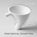 Funnel for Kitchen Aid Mixer KSM150 5 - Stand Mixer Attachment Funnel,Guided Pouring Tool for Flour, Egg Liquid & Dry Ingredients,Mess-Free Baking Accessory (White)