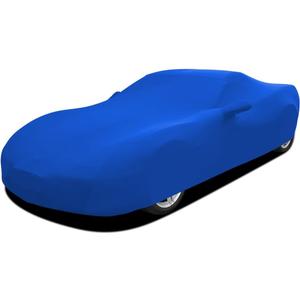 WinPower Indoor Sports Car Cover 177-189 Inch Stretch Dustproof Protection Full Car Cover for Underground Garage Car Show, Blue
