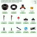 A ANLEOLIFE 230FT Drip Irrigation System Kit, Complete Garden Watering System with 1/2 & 1/4 Quick-Connect Tubing, 32 Adjustable Emitters for Raised Beds, Lawn, Greenhouse, Potted Plants