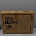 Double Rods Clothes Rack, Rolling Clothing Rack for Hanging Clothes Portable Wardrobe Rack, Metal Garment Rack Sturdy Coat Rack for Bedroom Laundry Living Room, White