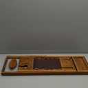 VaeFae Premium Teak Bathtub Tray, Expandable Wooden Bath Tray for Tub, Luxury Bathtub & Bathroom Accessories, Great House Warming, Anniversary & Wedding and Birthday Gifts (Free Teak Body Brush)