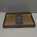 Bamboo Serving Tray with Metal Handles,17x12in Ottoman Decorative Trays Platter for Coffee Table,Living Room,Bar,Party,Large(Brown)