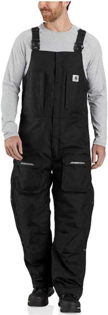 Carhartt Men's Yukon Extremes Loose Fit Insulated Biberall (Large, Black)