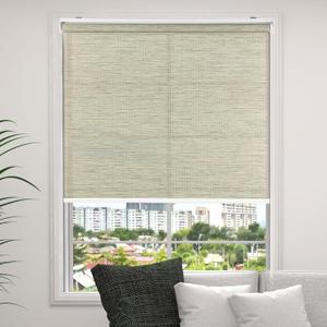 Roller Window Shades Light Filtering Window Shade Roll Up and Down Blinds for Porch Patio Indoor Outdoor Easy to Install(41" W x 72" H, Beige)